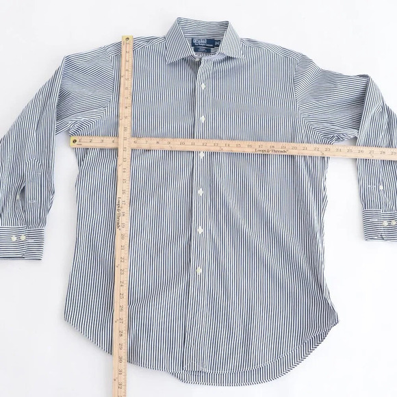 Polo By Ralph Lauren White & Green Stripe Regent Classic Fit Dress Shirt Size 16 - Picture 3 of 11